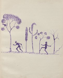 Kwatkwat people - (Aborígenes entre as árvores) Sketchbook principalmente de atividades de aborígenes e brancos
